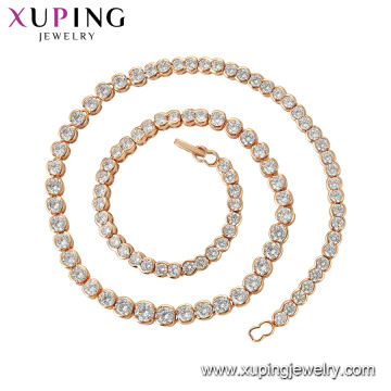 44210 xuping jewelry fashion luxurious 18k gold plated chain necklace